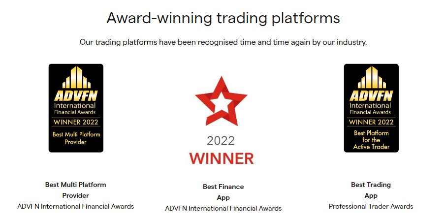 ig trading platform award